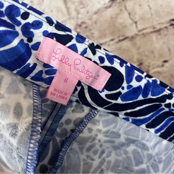 Lilly Pulitzer Blue Kelly Taverna Tile Print Ankle Pants - Picture 9 of 11